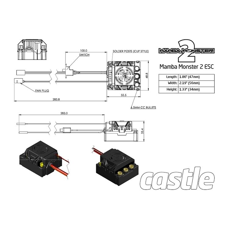 Castle Creations MAMBA MONSTER-2 1:8 25V ESC Vattentät - 4