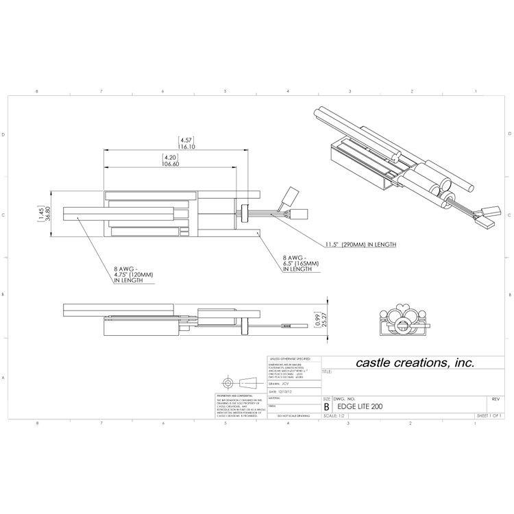 Castle Creations PHOENIX EDGE LITE 200 - 25V 200A ESC - 6