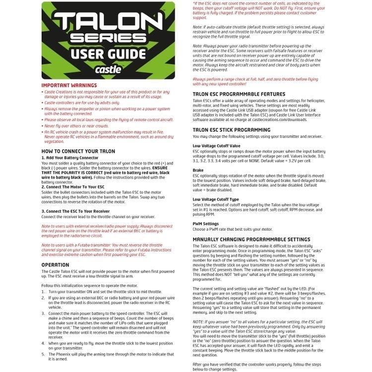 Castle Creations TALON 35 - 25V 35A 5A-BEC ESC - 6