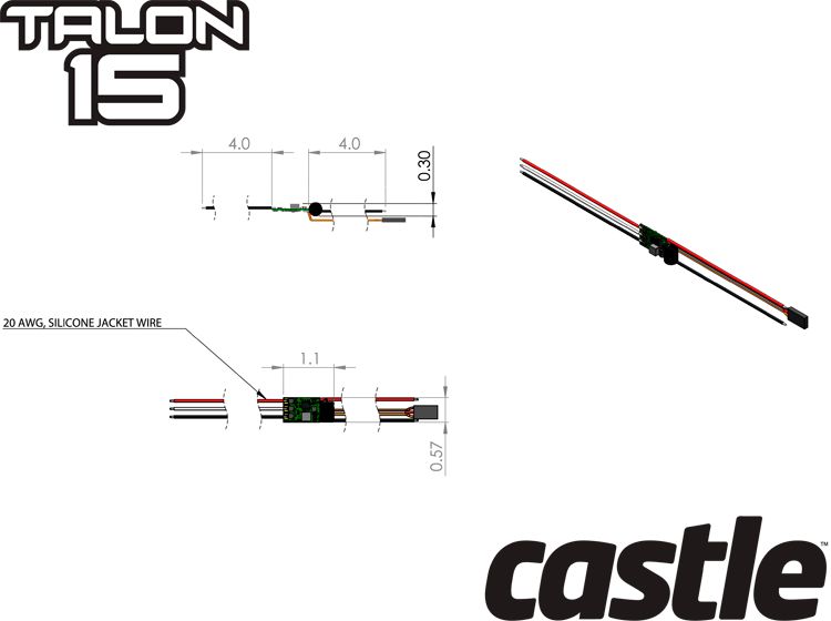 Castle Creations TALON 15 - 2-4S 15A 3A-BEC ESC - 2