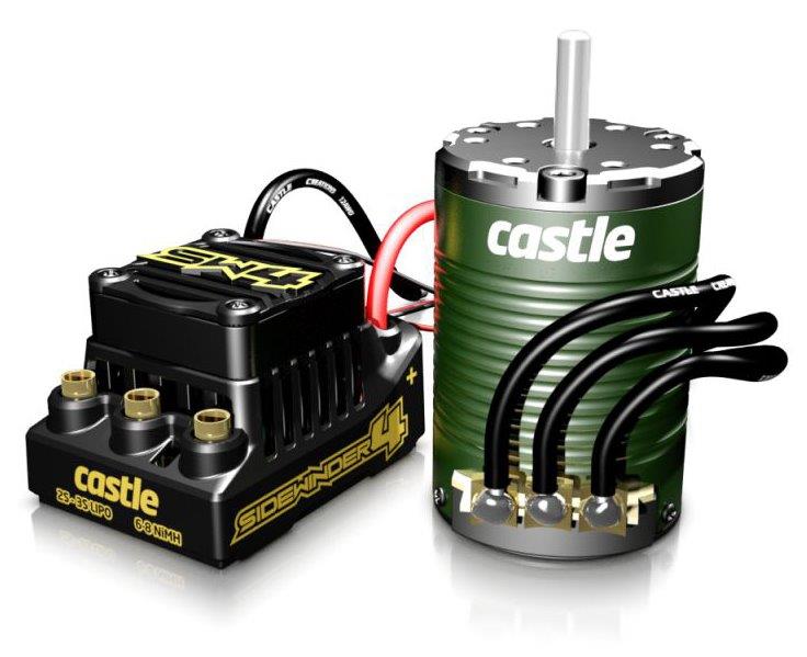 Castle SIDEWINDER 4 12.6V ESC WP Combo 1410-3800KV Sens M