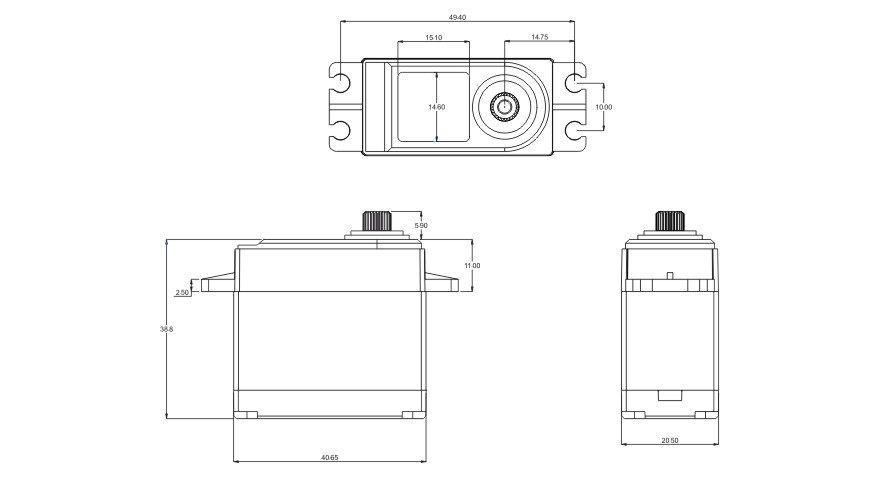 SRT DL5020 LV Digital Servo - 20kg/0.16 Sec @6v - Semi Alloy Case - WATERPROOF SRT DL5020 LV Digital Servo - 20kg/0.16 Sec @6v - Semi Alloy Case - WATERPROOF