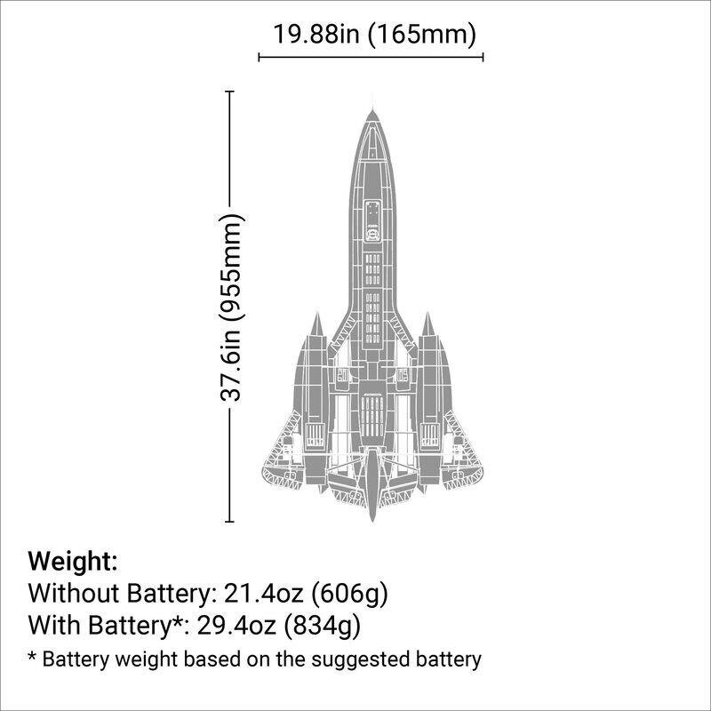 E-FLITE SR-71 Blackbird Twin 40mm EDF BNF Basic with AS3X and SAFE Select - 6