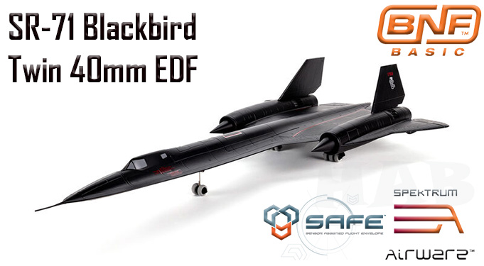 E-FLITE SR-71 Blackbird Twin 40mm EDF BNF Basic with AS3X and SAFE Select - 15