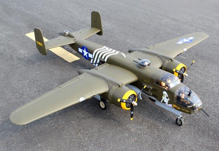 Seagull Mitchell B-25 20cc 2412mm med Infällbara Landställ ARF - 6
