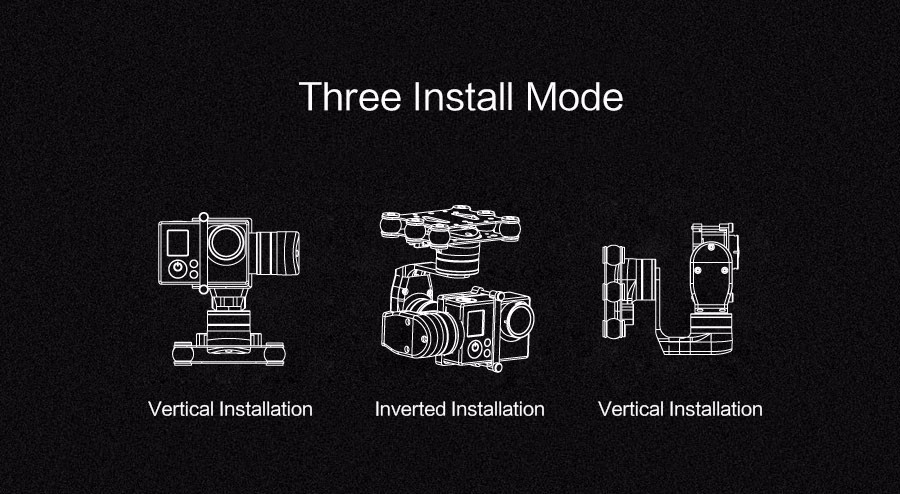 GOPRO FeiYu MINI 3D 3-Axlig  borstlös kamera gimbal i alu. - 2