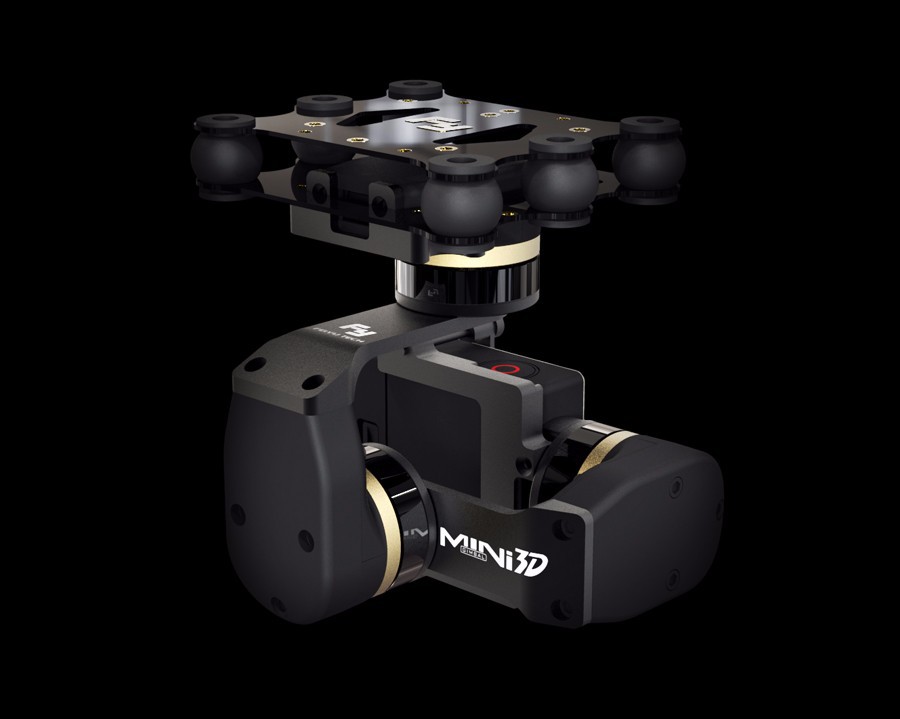 GOPRO FeiYu MINI 3D 3-Axlig  borstlös kamera gimbal i alu. - 3