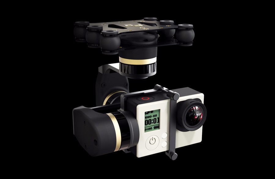 GOPRO FeiYu MINI 3D 3-Axlig  borstlös kamera gimbal i alu.