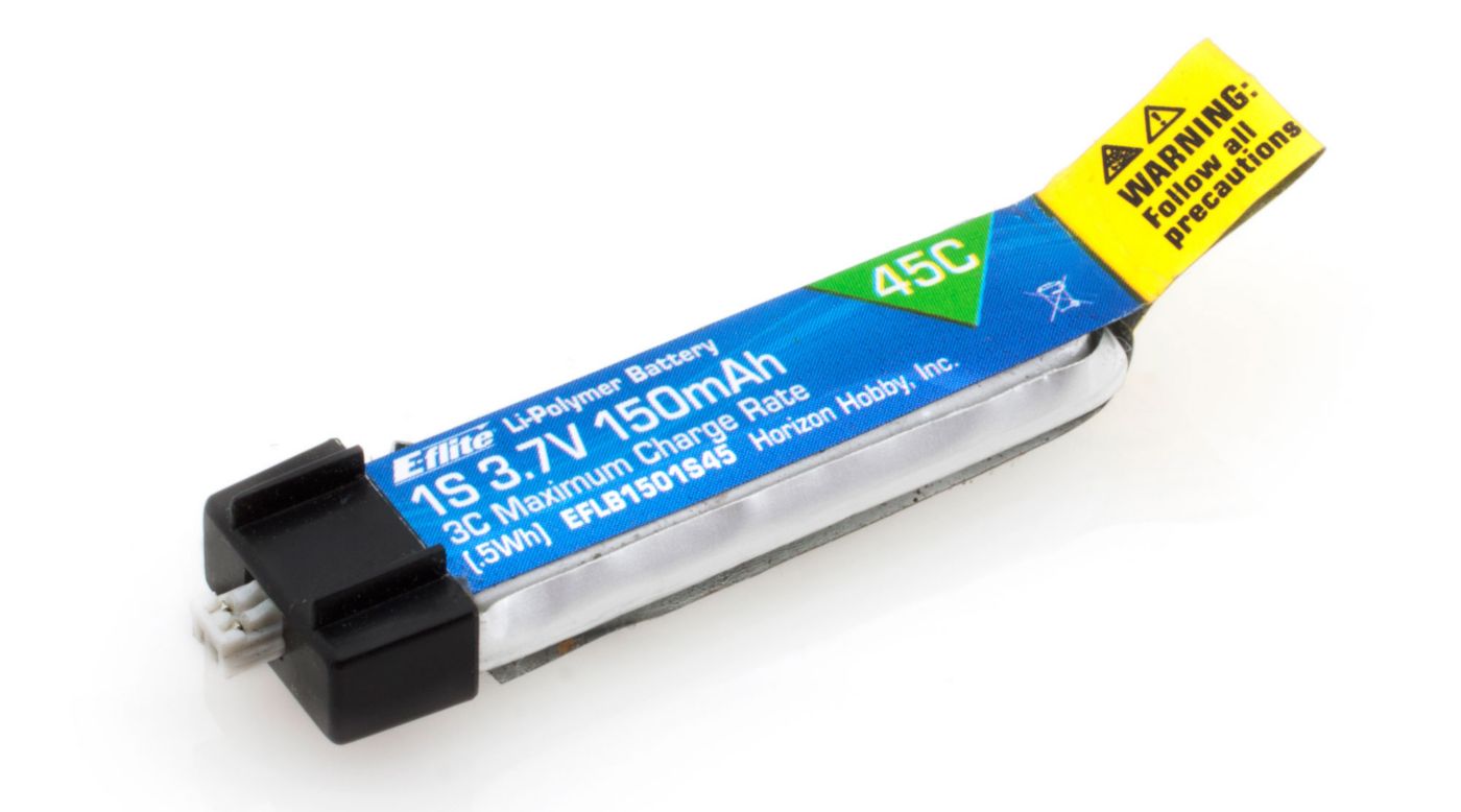 E-flite 150mAh 1S 3.7V 45C LiPo Battery PH 1.25 (Ultra Micro)
