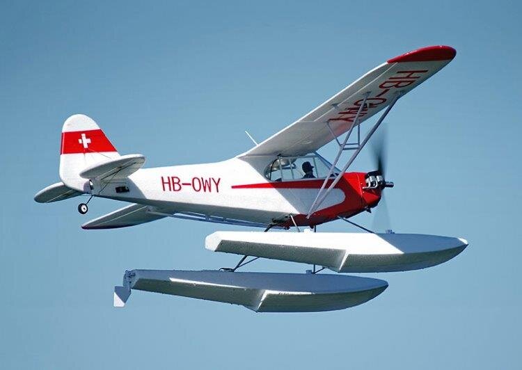 FMS J3 Cub V4 1400mm med Flottörer Reflex V2-Gyro PNP* - 3