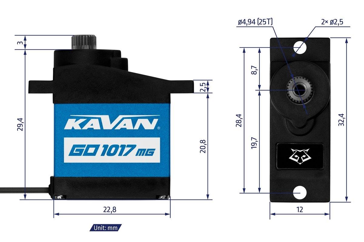 KAVAN GO-1017MG 0.10s/60°, 4.5kg.cm - 2