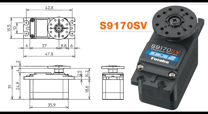 Futaba S9170SV Lågt Servo 6.8kg 0.12s HV - 2