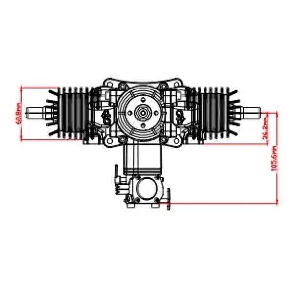Bensinmotor GP engine 76ccm ink dämpare och tändsystem - 5