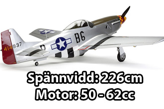 Hangar 9 P-51D Mustang 60cc 1965mm ARF, 89tum - 5