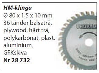 Proxxon HM-SÅGKLINGA. 80 MM. 36 TÄNDER - 3