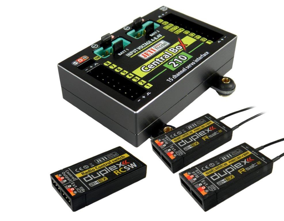 JETI mottagare Central box 210 + 2 RSat2 + RC-Switch