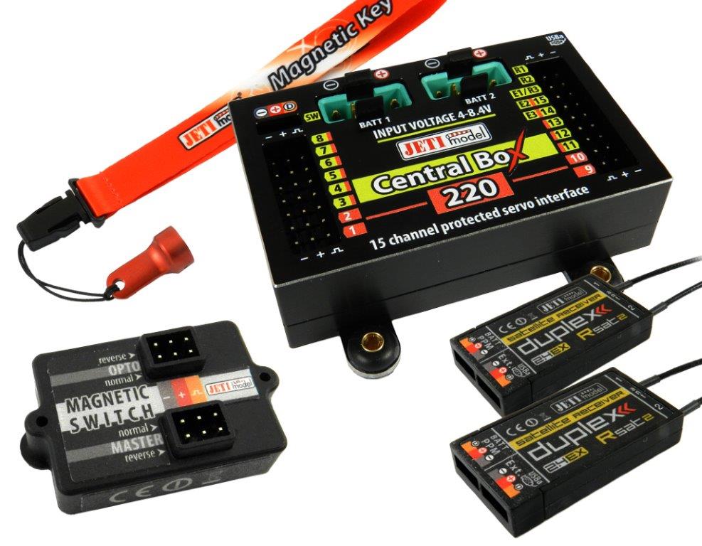 JETI mottagare Central box 220 + 2 RSat2 - 4