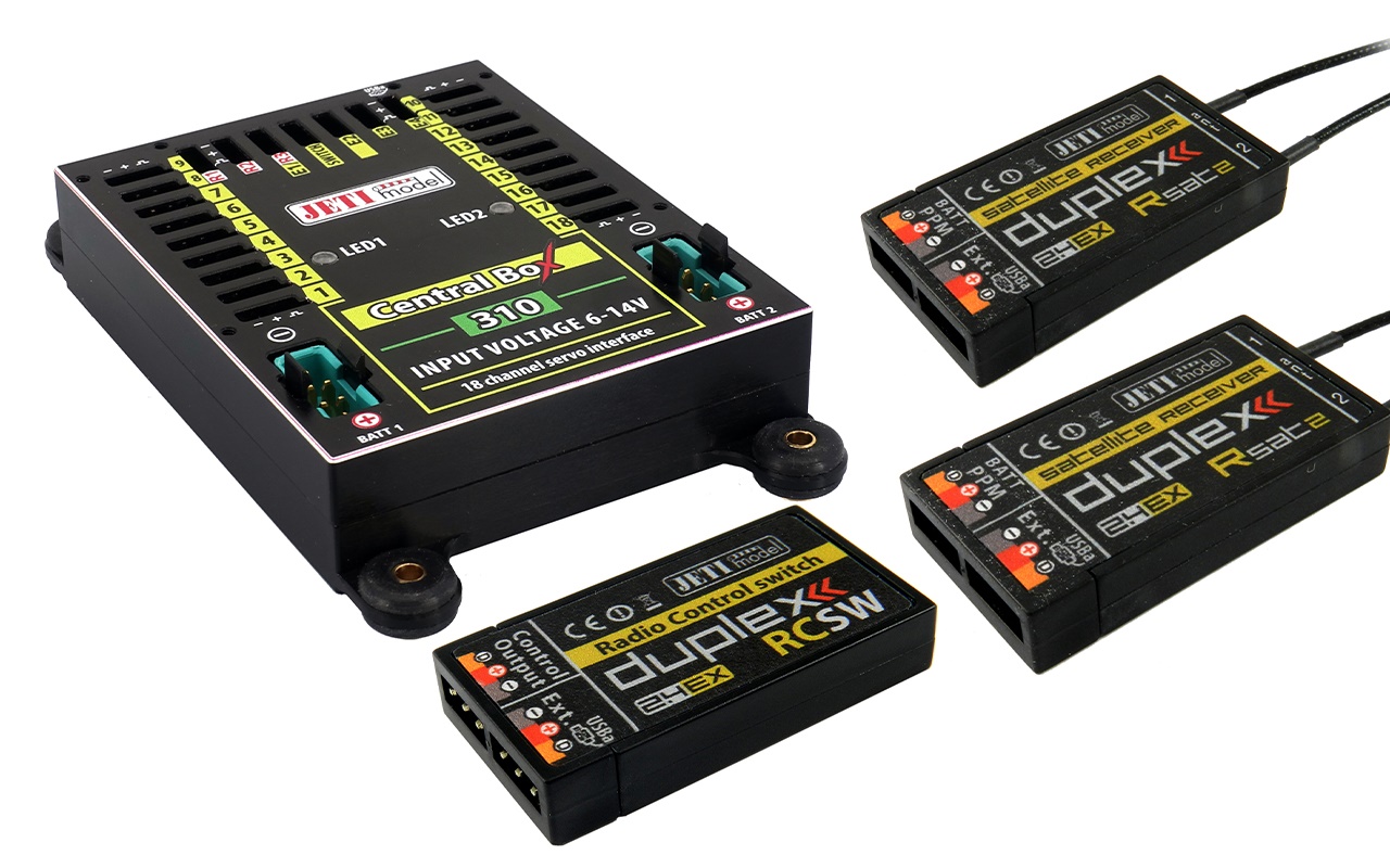 JETI mottagare Central box 310 med 2x Rsat2 och RCSW