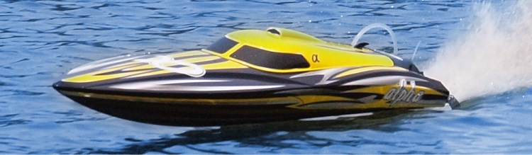 Joysway Alpha 1000mm Borstlös V-båt ARTR Gul