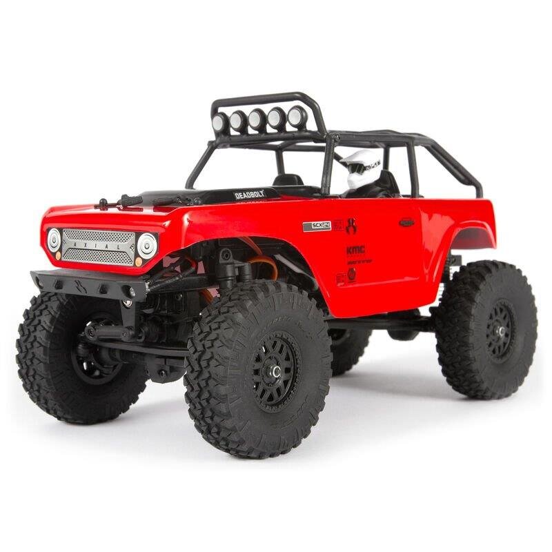 AXIAL 1/24 SCX24 Deadbolt 4WD Rock Crawler Brushed RTR, Red