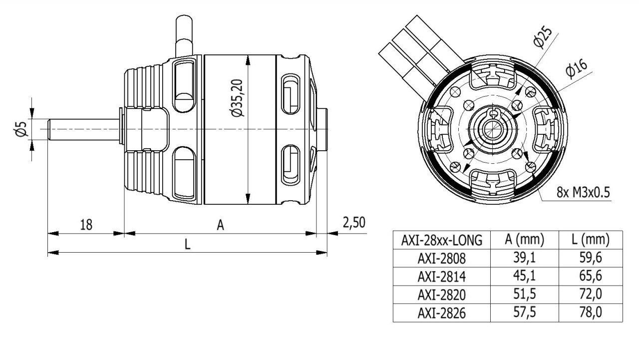 AXI 2814/20 V2 LONG Brushless Motor - 2