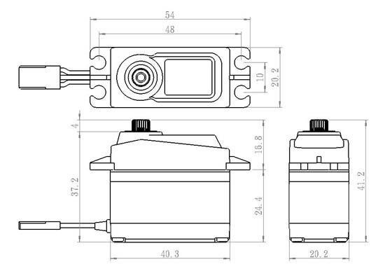 SAVÖX SC-1256TG Plus Servo Digital 20Kg 0,15s Alu Coreless Titandrev - 2