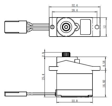 SAVÖX SH-0257MG Plus Servo Digital 2,2Kg 0,09s Alu Metalldrev Mikro - 2