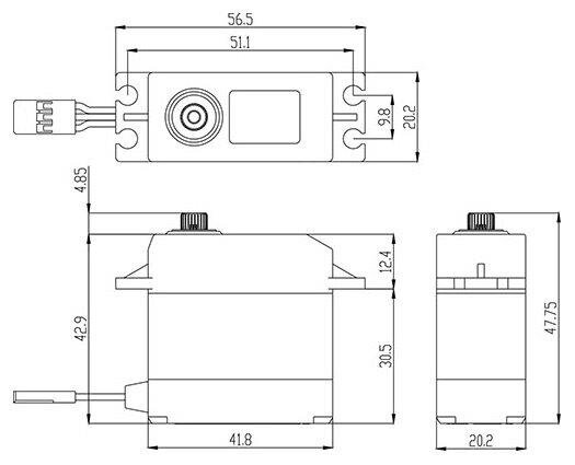 SAVÖX SW-0231MG Plus Servo Digital 25Kg 0,15s Metalldrev WP - 4