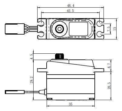 SAVÖX SV-1257MG Digital Servo 4Kg 0,055s HV Alu Coreless Metalldrev Mini - 3