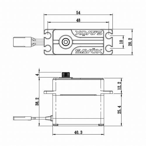 SAVÖX SV-1280SG Digital Servo 50Kg 0.14s HV Alu Coreless Ståldrev - 2