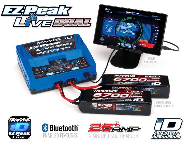 Traxxas EZ-Peak Live Dual 26A NiMH/LiPo Laddare Auto iD - 6
