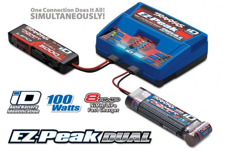 Traxxas Laddare EX-Peak Dual 8A och 2 x 3S 5000mAh Batteri - 4
