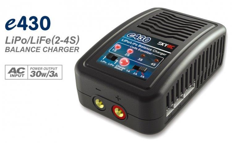 Laddare SkyRC e430 laddare LiPo/LiFe 2-4S, 30W 240VAC*