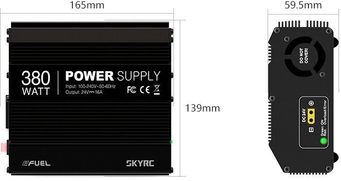 SkyRC Nätaggregat eFUEL 16A/380W 24VDC 100-240V - 2