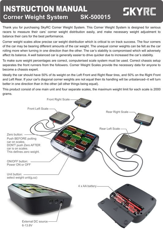 SkyRC Corner Weight System Bluetooth - 9