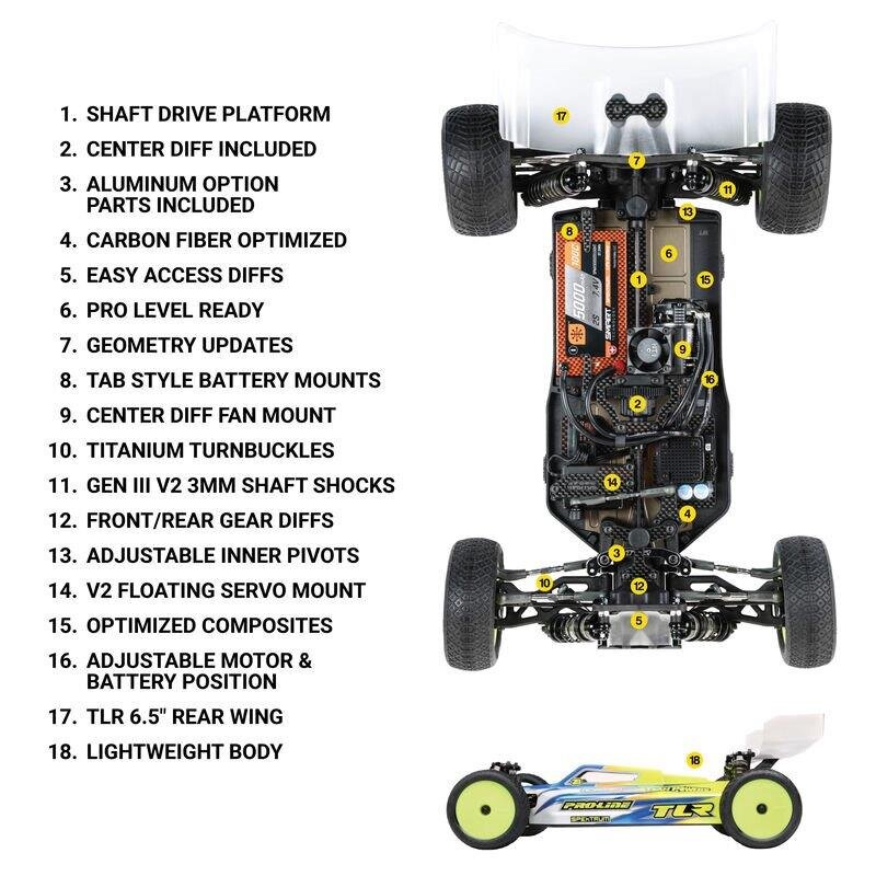 TLR 22X-4 ELITE 4WD Buggy Race Kit 1/10 - 13