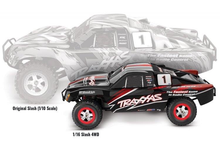 Traxxas Slash 4x4 1/16 RTR TQ Svart USB-C Med Batt/Laddare - 8