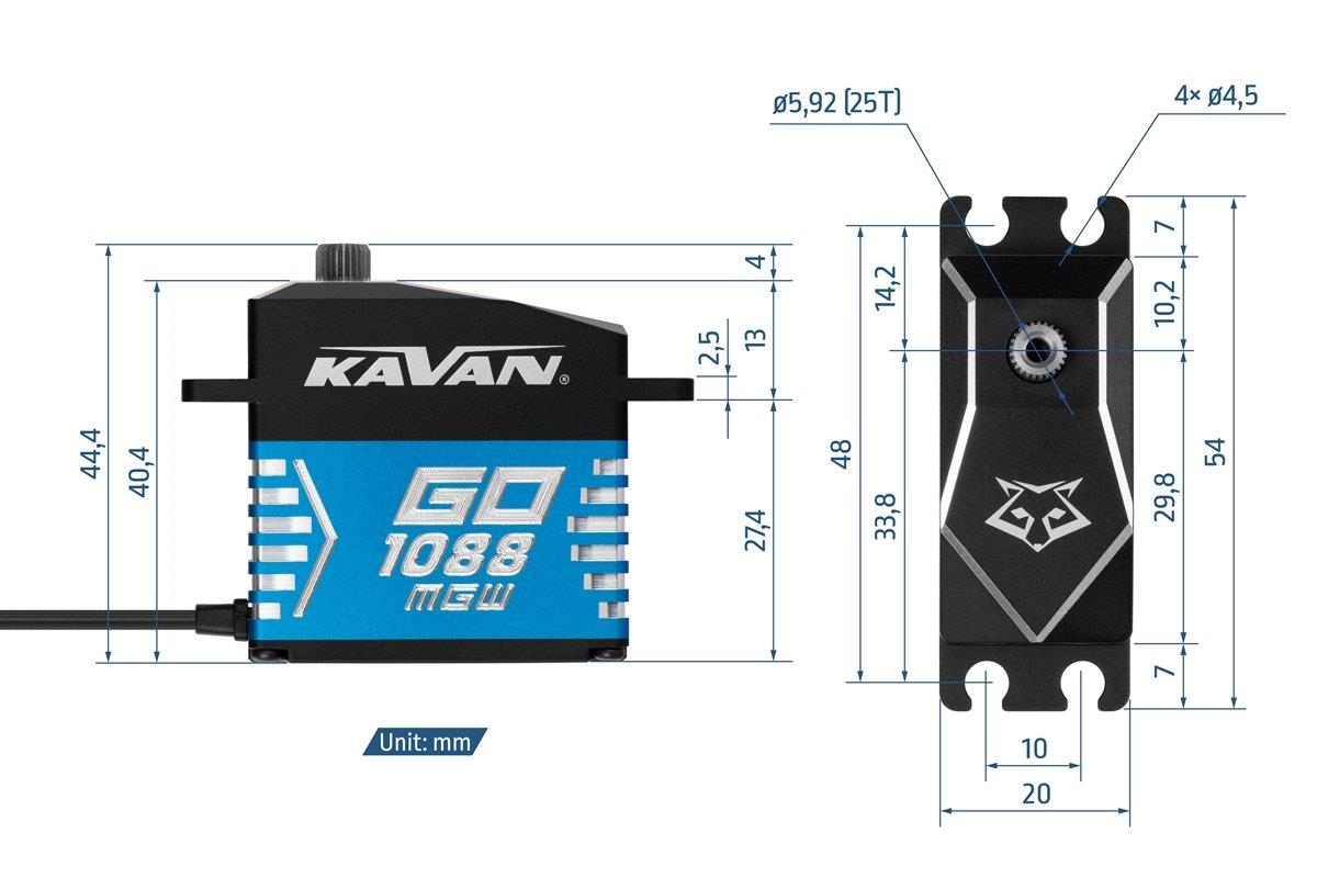 KAVAN GO-1088MGW 0.125s/60°, 74kg.cm - 2