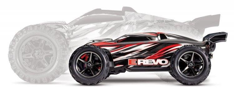 Traxxas E-Revo 1/16 4WD RTR TQ Röd- USB-C Med Batt/Laddare - 7