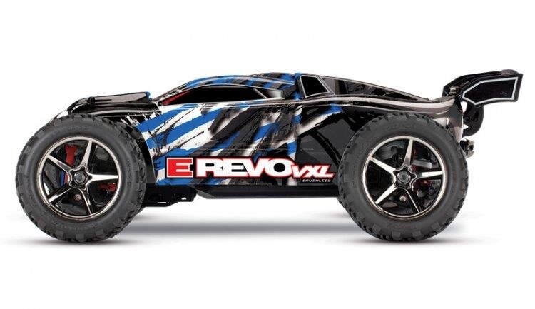 Traxxas E-Revo 1/16 VXL 4WD RTR TQi TSM Blå - USB Med Batt/Laddare - 8