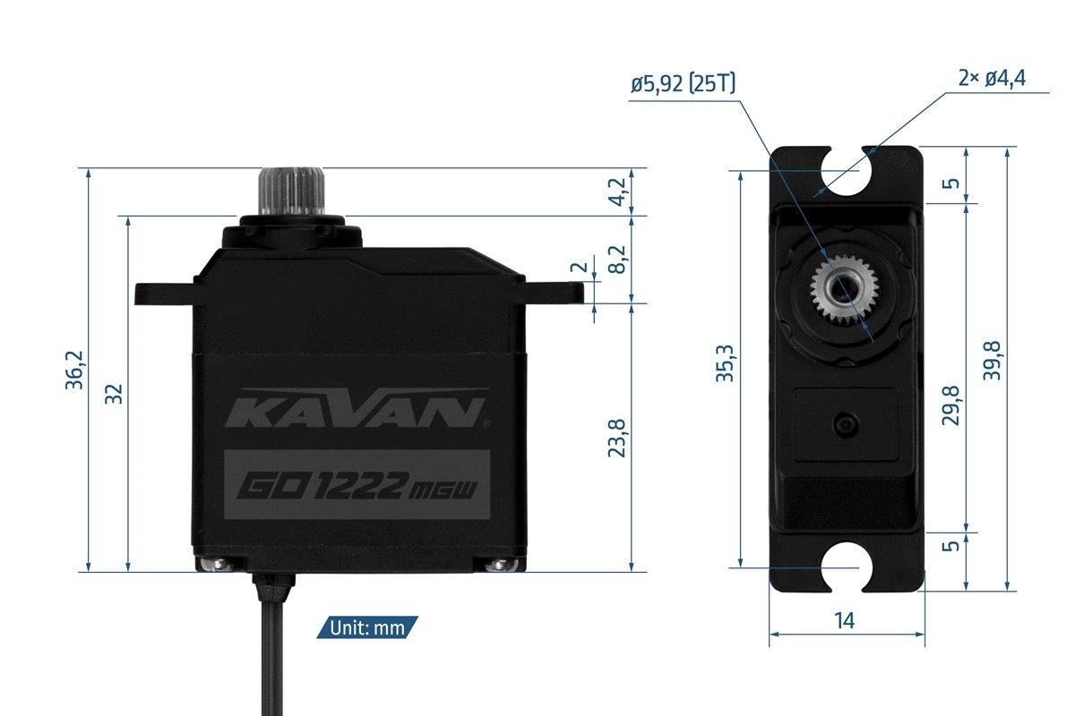 KAVAN GO-1222MGW 0.085s/60°, 6kg.cm - 2