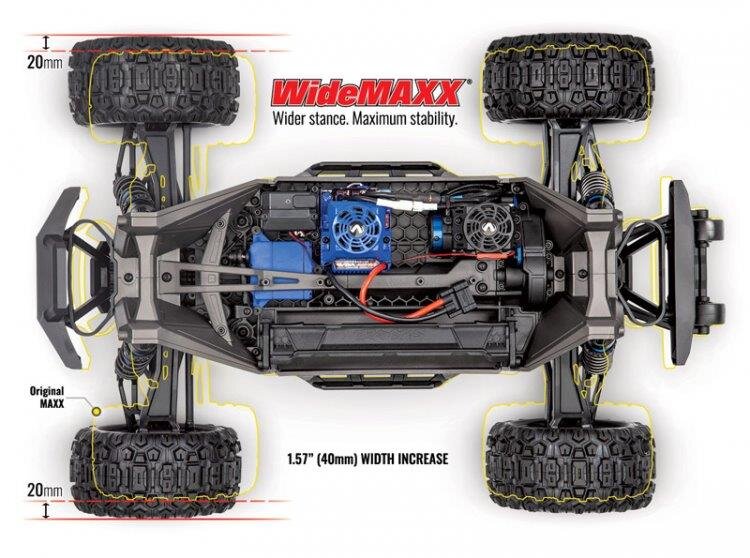 Traxxas MAXX med WideMAXX 4x4 1/10 RTR TQi TSM Röd - 7