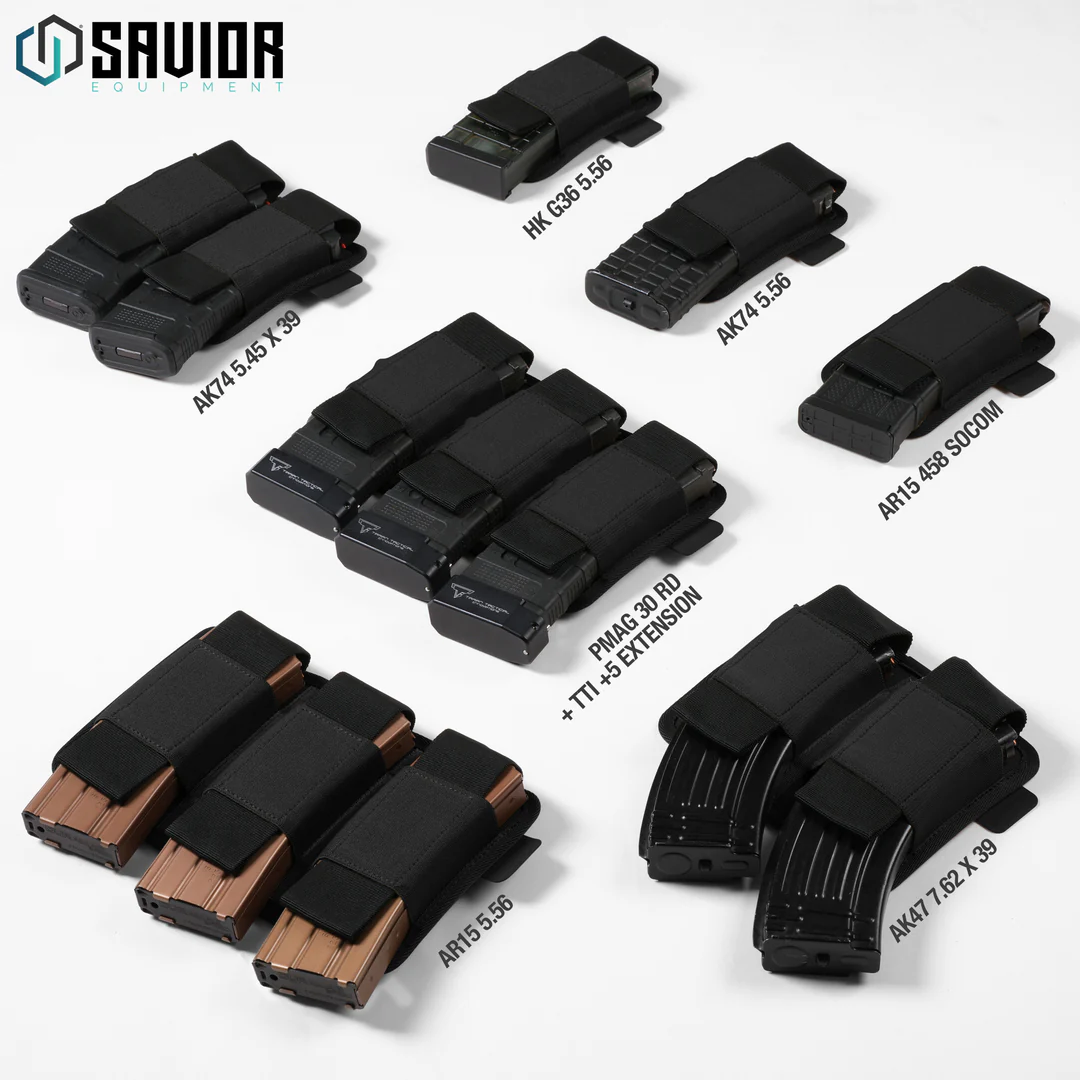 Savior Equipment AR-15/AK-47 Mag Holder w/ Hook Backing - 3-slots - OD Green - 3