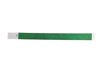 Entréband, festivalarmband, tyvek, otryckta, GRÖN, 19 mm