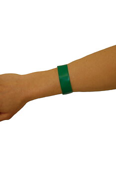 Entréband i vinyl, festivalarmband otryckta, GRÖN, 15 mm