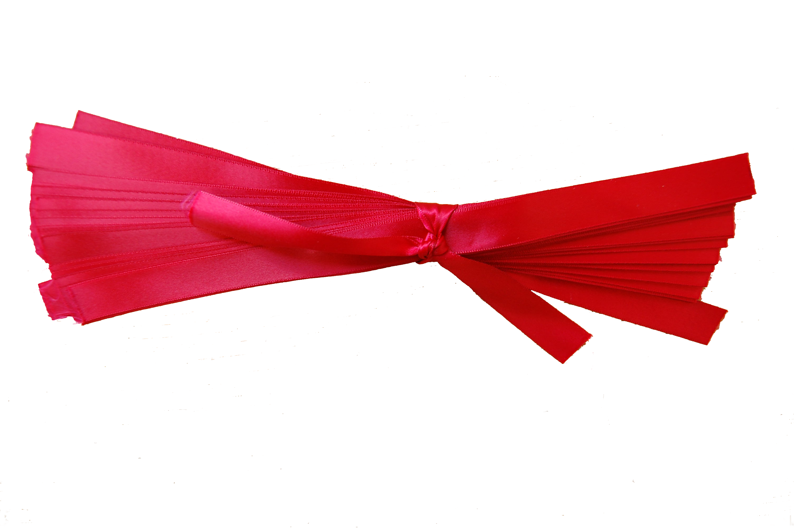 Klippta sidenband i bunt, RÖDA, 25 cm