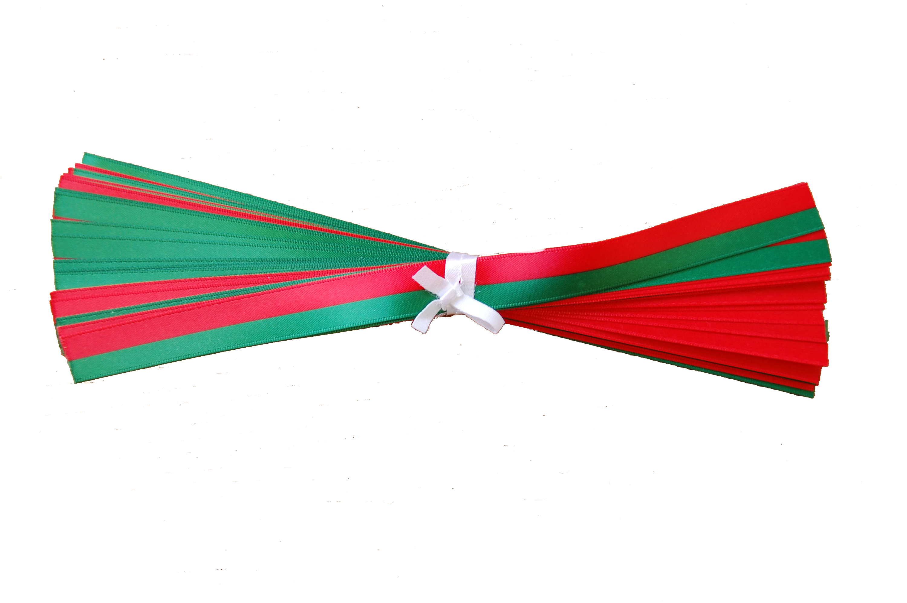 Klippta sidenband i bunt, RÖDGRÖN, 25 cm