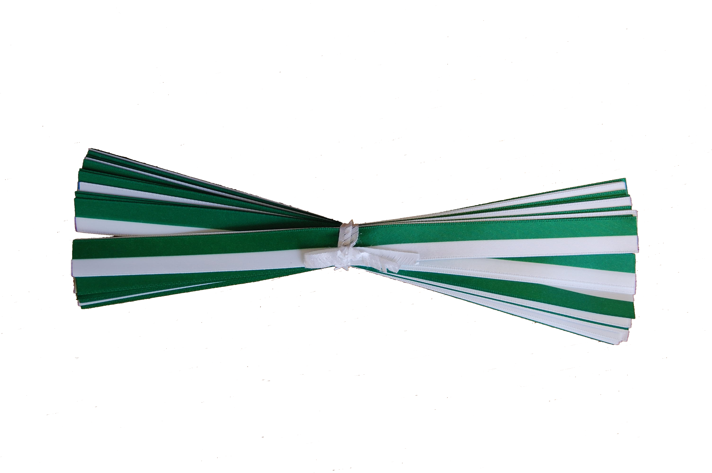 Klippta sidenband i bunt, GRÖN/VIT, 25 cm