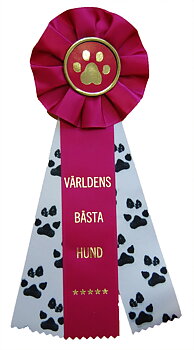 Världens bästa hund - MÖRKROSA med tassband