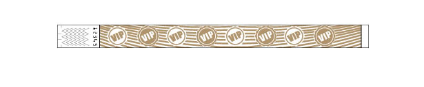 Entréband, festivalarmband, tyvek, VIP-tryck, VIT & GULD, 25 mm